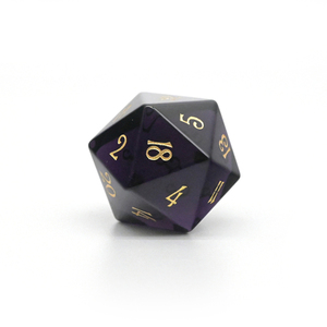 Dés DND Translucides Noir et Violet Fabriqués à la Main en Usine, 7 Pièces, Dés en Pierre Précieuse pour <span class=keywords><strong>Jeux</strong></span> <span class=keywords><strong>de</strong></span> Rôle sur Table D&D - Product Image 3
