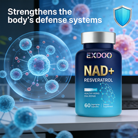 Capsules liposomales de NAD et de resvératrol en marque privée OEM, antioxydant, booster d'énergie, améliore les niveaux de NAD+, complément alimentaire à base de plantes pour adultes