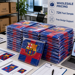 Bandera Personalizada Profesional para Club Deportivo, 3x5 pies, Doble Cara, 3 Capas, 100% Poliéster, con Logotipo Personalizado para Fanáticos del <span class=keywords><strong>Barcelona</strong></span> - Product Image 6