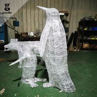 Lámpara LED Decorativa de Paisaje 3D con Forma de Pingüino, de Aluminio, para Exteriores, IP65, Multicolor, Recargable, con Batería, Regulable, para Uso Comercial y Festivo