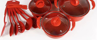 Vente chaude 13pcs Métal Fer Antiadhésif Cuisine Batterie De Cuisine Ensembles Casseroles Et Casseroles Au Design Moderne