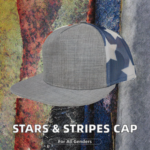 Hombres Mujeres Adulto Estrellas Rayas Sombrero de malla de 5 paneles GA Almacén Gorras deportivas ajustables Lote para estilo Hip Hop para viajes - Product Image 2