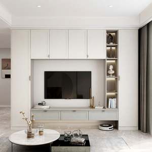 Living Room TV Stand Modern Luxury Cabinet Wall Mounted <b>Floating</b> Wooden <b>Unit</b> Furniture With Projector Storage - Product Image 3