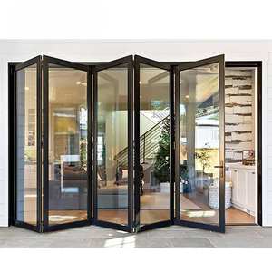 Cbmmtt نظام عازل للصوت على الطراز الأوروبي الحديث أبواب قابلة للطي من سبائك الألومنيوم بدون إطار قابلة للطي ثنائية الطي - Product Image 1