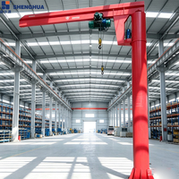 Grue à flèche d'atelier Shenghua BZD certifiée CE, capacité 20 tonnes, télécommande, rotation à 360°, composants de moteur personnalisables