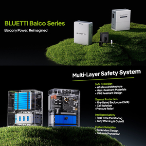 Système de stockage solaire pour balcon BLUETTI IP65 1,2 kW haute efficacité, <span class=keywords><strong>batterie</strong></span> LiFePO4 tout-en-un pour jardin et usage extérieur - Product Image 2