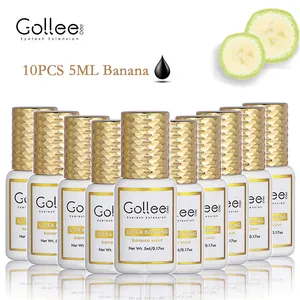 Gollee OEM Korea Hitam Grosir Produsen Profesional Premium Lateks Gratis Private Label Bulu Bulu Mata Lem