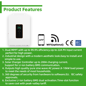 EnergyCreative 550W Inversor híbrido Sistema de energía solar US Split Phase Grid con batería de litio de 10KW y 20KWh para uso doméstico - Product Image 2