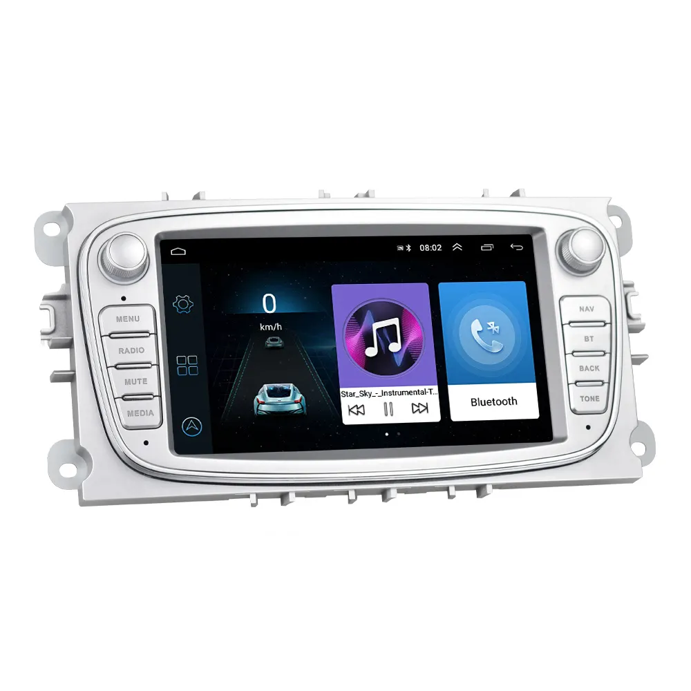 Crbrillar Android 10 Car Video Radio Autoradio 7 ''GPS WIFI per Ford/Focus/Mondeo/C-MAX/S-MAX/Galaxy II/Kuga