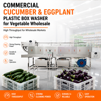 Laveuse et sécheuse industrielle continue pour paniers de fruits avec système de séchage