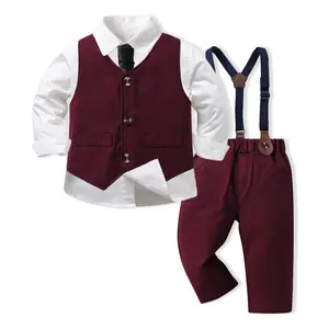 Set For Children 2023 Autumn Winter Solid Color 2 Pieces Set Suit For Kids Boys 8-14 Years Old