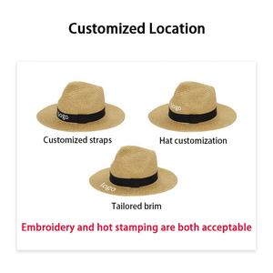 Fedora <span class=keywords><strong>cubain</strong></span> blanc paille Panama chapeaux personnalisables Western dames chapeaux de paille canotier disquette plage soleil <span class=keywords><strong>chapeau</strong></span> fabrication en gros - Product Image 4