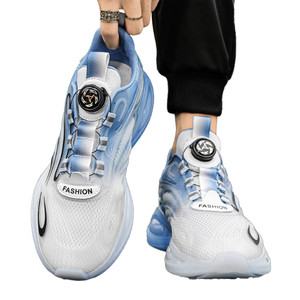 Chaussures de course pour hommes, respirantes, décontractées, en maille, avec bouton rotatif, blanches, nouvelle collection 2025, pour augmenter la taille - Product Image 1