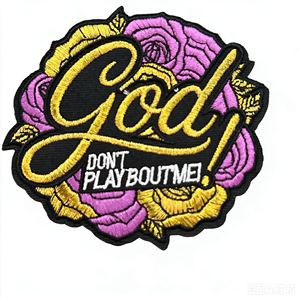 Patch Ricamate 'Pray Gril God Dont Play About <span class=keywords><strong>Me</strong></span>' Bestseller, Accessori Termoadesivi <span class=keywords><strong>per</strong></span> Abbigliamento/Giacche/Pantaloni/Scarpe - Product Image 5