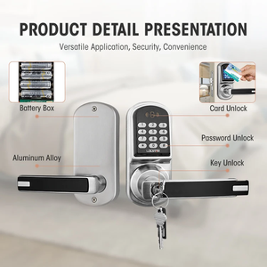 Cerradura <span class=keywords><strong>de</strong></span> Puerta Multifuncional sin Llave Locstar con <span class=keywords><strong>Contraseña</strong></span> y Manija Reversible - Product Image 4