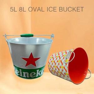 Ventes Flash en Gros : Seau à Glace en Métal 5L Personnalisé Imprimé en Couleur avec Poignée pour Refroidissement de Boissons en Bar, Club ou Fête - Product Image 4