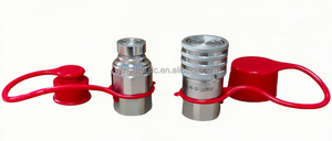 3/8 'बड़ा सपाट चेहरा हाइड्रोलिक त्वरित कनेक्ट युग्मन सेट स्किड डटर डस्ट कैप्स के साथ कूपलर को धूल कैप से अलग करता है - Product Image 4