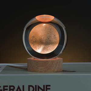 3D universo sistema Solar planta bola de cristal LED noche luz hogar Luna decoración Mini regalo de cumpleaños para parejas - Product Image 5