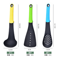7 Parça Naylon Silikon Mutfak Gereç Seti Yapışmaz Pişirme Aletleri Seti, Standlı Spatula, Kepçe, Süzgeç, Ev Mutfağı İçin