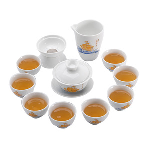 Shinfukumi White Porcelain Kung Fu Tea Set With Lid Dehua <b>Ceramic</b> Lead Free Business Gift Complete Teacup And <b>Teapot</b> Set - Product Image 2