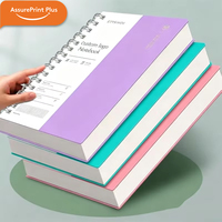 Carnet à spirale A5 personnalisé avec logo, 300 pages, pages pointillées, couverture rigide imperméable, reliure double spirale