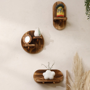 Étagère murale en bois KingWIN, forme ovale, présentoir pour la décoration de la maison, chambre, salon - Product Image 1
