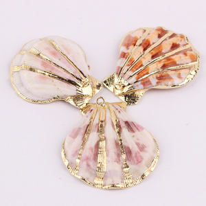 Gioielli di moda fai da te che fanno ciondoli naturali placcati in oro smaltato all'ingrosso bracciali con conchiglia Charms - Product Image 4