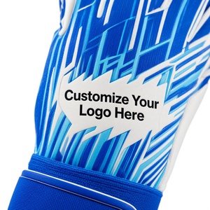 Guantes de Portero de la Mejor Calidad, Completamente de Piel Sintética, Antideslizantes, con Correa de Muñeca Ajustable, Unisex, Azul y Blanco - Product Image 3