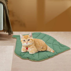 Manta de algodón suave para mascotas, Alfombrilla en forma de hoja para perros y gatos, cama lavable para cachorros - Product Image 3