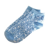 Chaussettes de cheville respirantes en coton de style Preppy petites chaussettes à motif floral blanc pour femmes