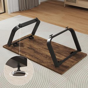 Custom Minimalista Mesa De Café Dobrável De Madeira Pequena Mesa De Chá Estilo Japonês com U Forma De Metal Pernas Para Sala De Estar - Product Image 4