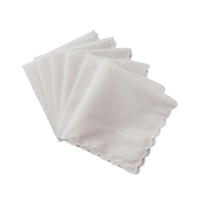 Hochwertige Taschen tücher aus reiner Baumwolle Solid <span class=keywords><strong>White</strong></span> Square Pocket Taschentuch mit überbackener Kante für Männer und Frauen - Product Image 6