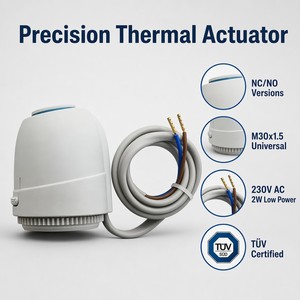 Attuatore Termico Elettrico Normalmente Chiuso 230V per Uso Alberghiero, Design Moderno, Componenti per <span class=keywords><strong>Riscaldamento</strong></span> <span class=keywords><strong>a</strong></span> <span class=keywords><strong>Pavimento</strong></span>, Grado di Protezione IP54, Facile Installazione - Product Image 6