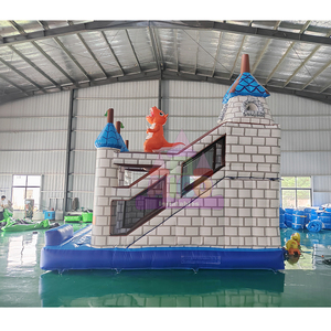 Fiesta de Navidad Caballero Casa hinchable inflable Castillo Dragón Salto Tobogán Gorila Material de PVC Fácil instalación a la venta para vacaciones - Product Image 3