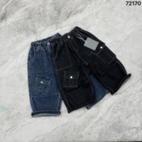 Capris asymétriques en tricot pour enfants (garçons et filles) avec poches cargo, taille élastique, style Hip Hop, en Spandex/Coton, longueur mollet, vente en gros OEM