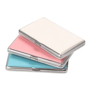<span class=keywords><strong>Étui</strong></span> à cigarettes fin en métal pour femmes, capacité de 20 cigarettes, grande capacité, bande élastique, portable - Product Image 1