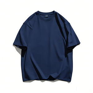 T-shirt de sport vintage épais et respirant en coton tricoté 100 % uni, à manches courtes, coupe oversize, pour hommes – Vente en gros - Product Image 3