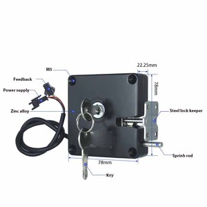 Serrure électromagnétique à clé mécanique 12V 2A pour armoire, bagages, stockage autonome, distributeur automatique de fitness, casier solénoïde - Product Image 3