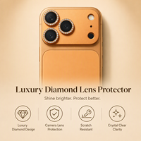 Protection d'objectif d'appareil photo en diamant véritable étincelant pour iPhone 17 et 18 Pro et Pro Max – Idéal pour les magasins d'accessoires mobiles