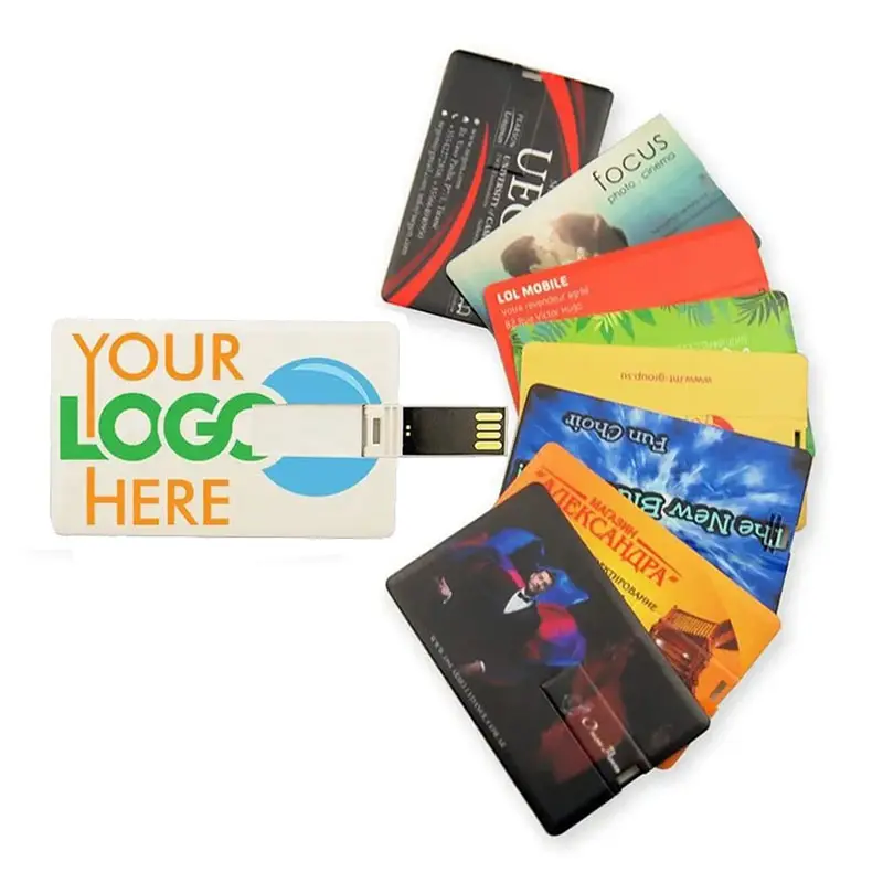 Business Card Usb 2.0 Pendrive Custom Logo Full Color Printing Gift Memorias Cle Usb Memory Stick Credit Card Usb Flash Drive