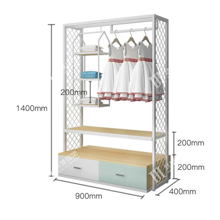 Meicheng özelleştirilmiş Metal basit giysi perakende mağazası iç tasarım konfeksiyon mağazası vitrin mobilya vitrin giyim Ra