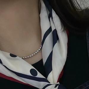 Colliers de perles de lin rondes et simples en gros, 4-5 mm, cadeau de fête pour bébés, nombreux styles disponibles - Product Image 4