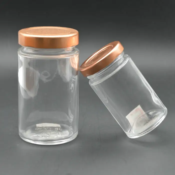 Pot rond en verre avec couvercle torsadé pour le miel et la confiture, de 100 ml et 200 ml, 6 pièces