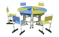 Bureau d'élève double en bois pour salle de classe STEM d'école primaire, design moderne et durable - Offre Spéciale