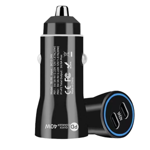Chargeur de voiture double port 60W, charge rapide PD 3.0, adaptateur Type-C pour téléphone portable, tablette, voyage - Product Image 2