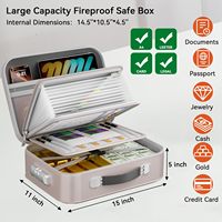 Caja de Documentos Portátil de EVA, Resistente al Fuego y al Agua, con Cierre, para Documentos Legales, de Seguros y del Hogar, Almacenamiento de Documentos A4