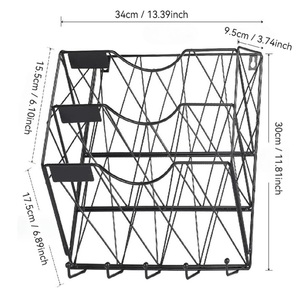 Estante de Pared Pequeño Impermeable de Hierro Clásico para Libros y Revistas, para Baño, Balcón, Jardín de Infancia - Product Image 3