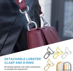 MECCANIXITY Ganchos giratorios desmontables con anillas en D y destornillador para correas de bolsos y cordones de carteras - Product Image 4