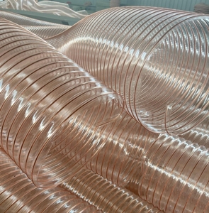 Super Flexible Petit Pliage Transparent Résistant À La Chaleur PU Helix Conduit <span class=keywords><strong>Tuyau</strong></span> pour <span class=keywords><strong>Copeaux</strong></span> De Bois et La Poussière - Product Image 5