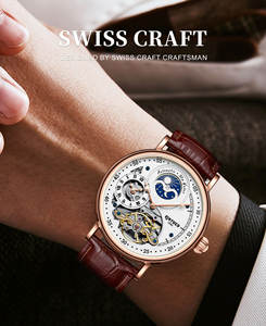 Nouveauté Prêt à Expédier Montres Mécaniques Tourbillon Haute Qualité Cuir Véritable Montre Homme pour Hommes - Product Image 6